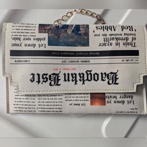 Newspaper Novelty Crossbody Bag Purse Clutch